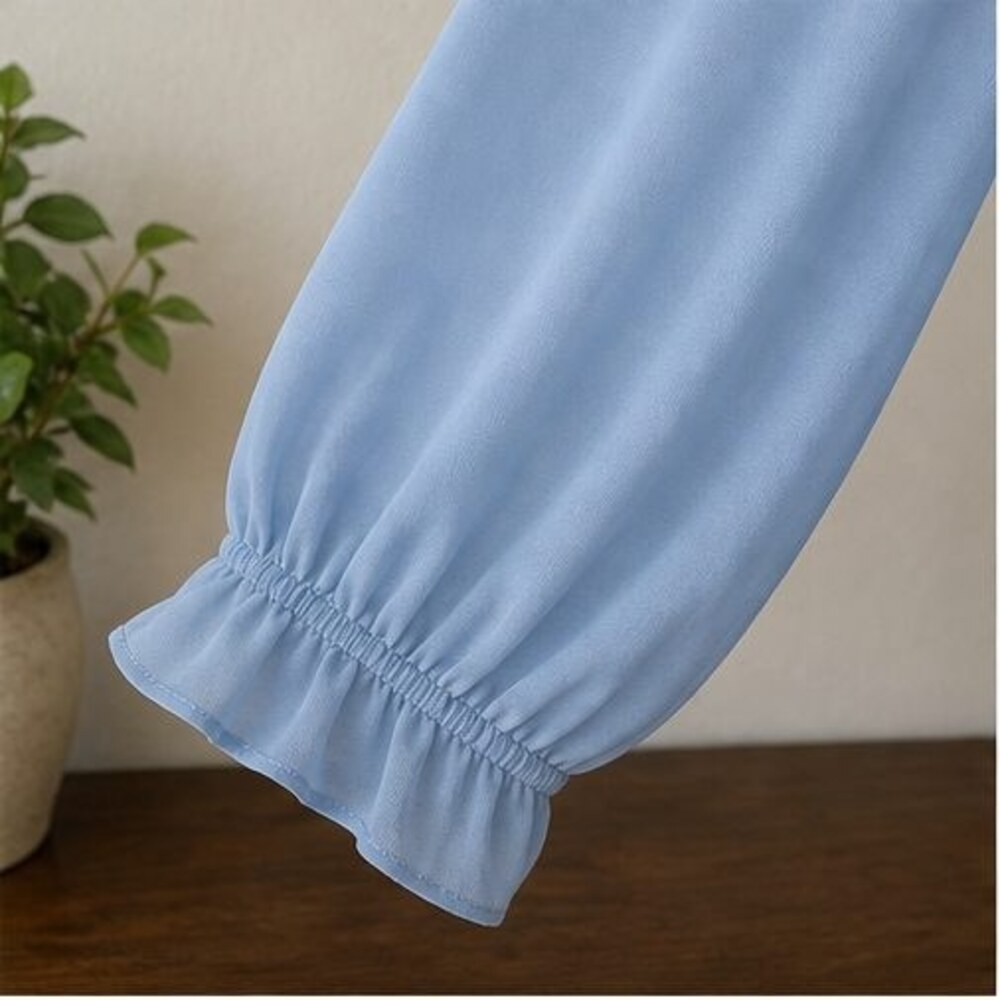 Blue Ruffle Blouse - Picture 5 of 6